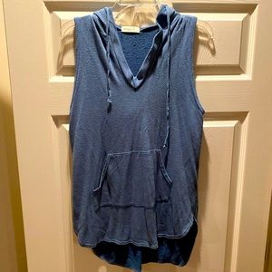 Soft blue sleeveless hoodie
